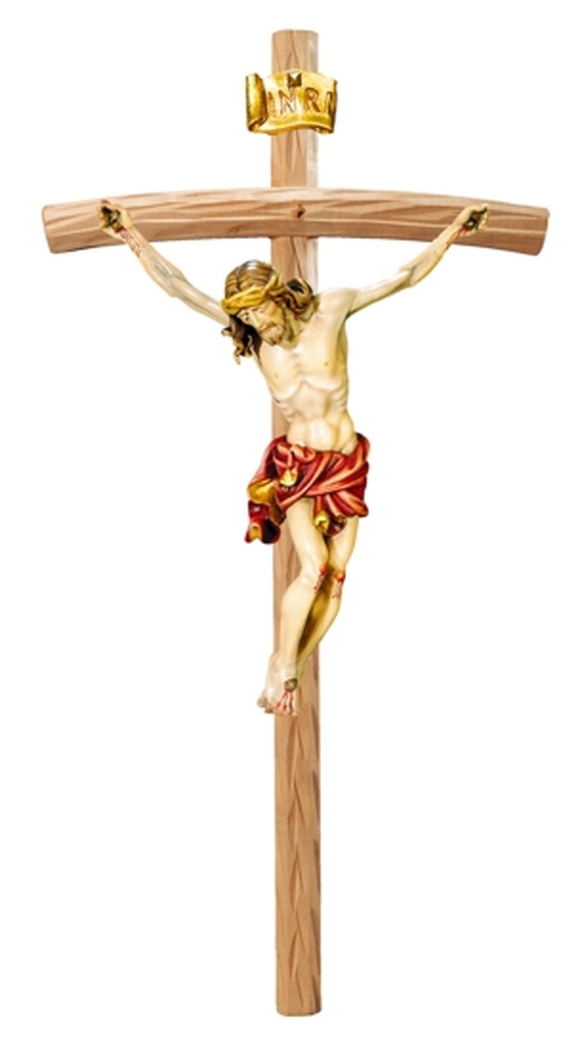 Christus auf gebogenem Balken mit rotem Tuch - Dolfi
