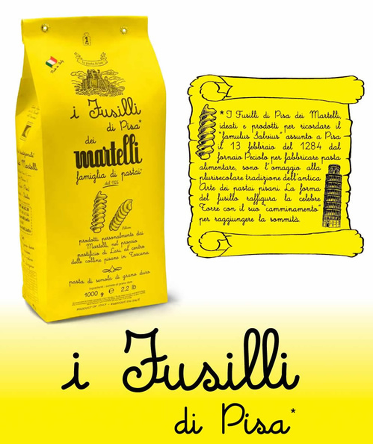 Fusilli di Pisa 500 gr. - Pasta Martelli - Pastificio Tradizionale Famiglia Martelli