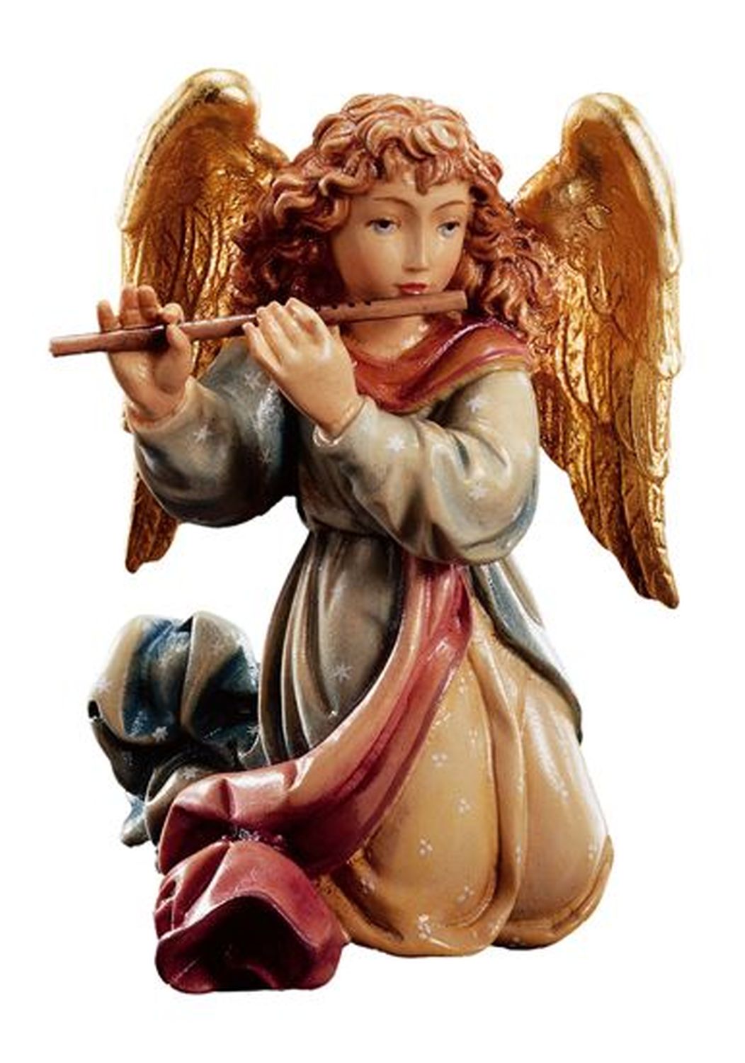Engel mit Flöte Krippenfigur Matteo - Dolfi Schnitzereien