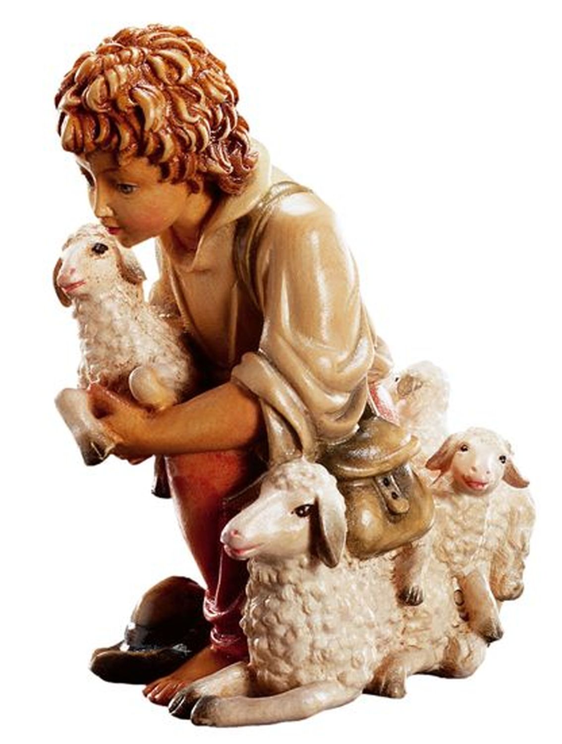 Hirte kniend mit Schafen Krippenfigur Matteo - Dolfi