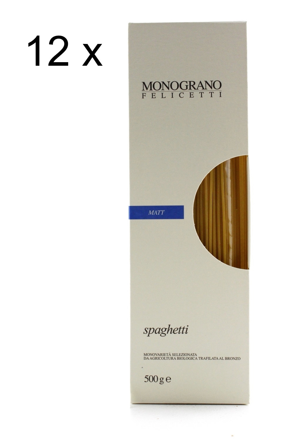 Bio Spaghetti Matt No. 105 (12 x 500g) - Monograno Felicetti Pasta