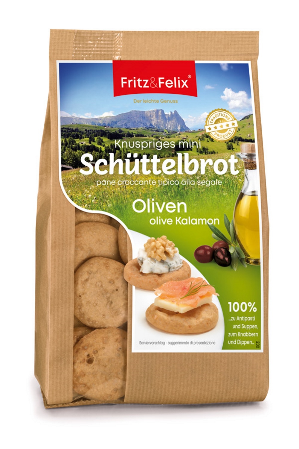 Family Happys mit Olivenöl Karton 12 x 125 gr. - Fritz & Felix