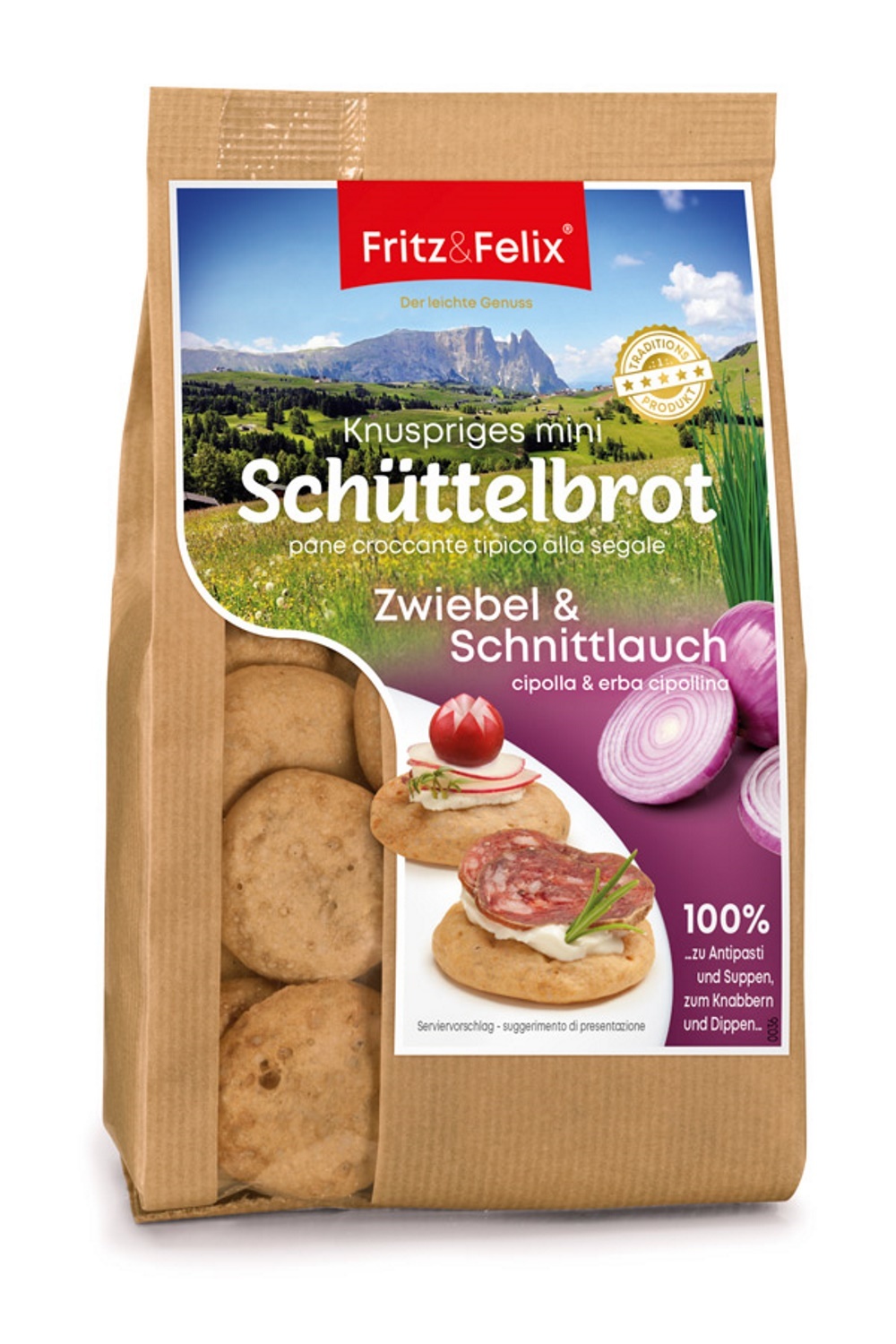 Family Happys mit Zwiebel und Schnittlauch Krt. 12 x125 gr. - Fritz & Felix