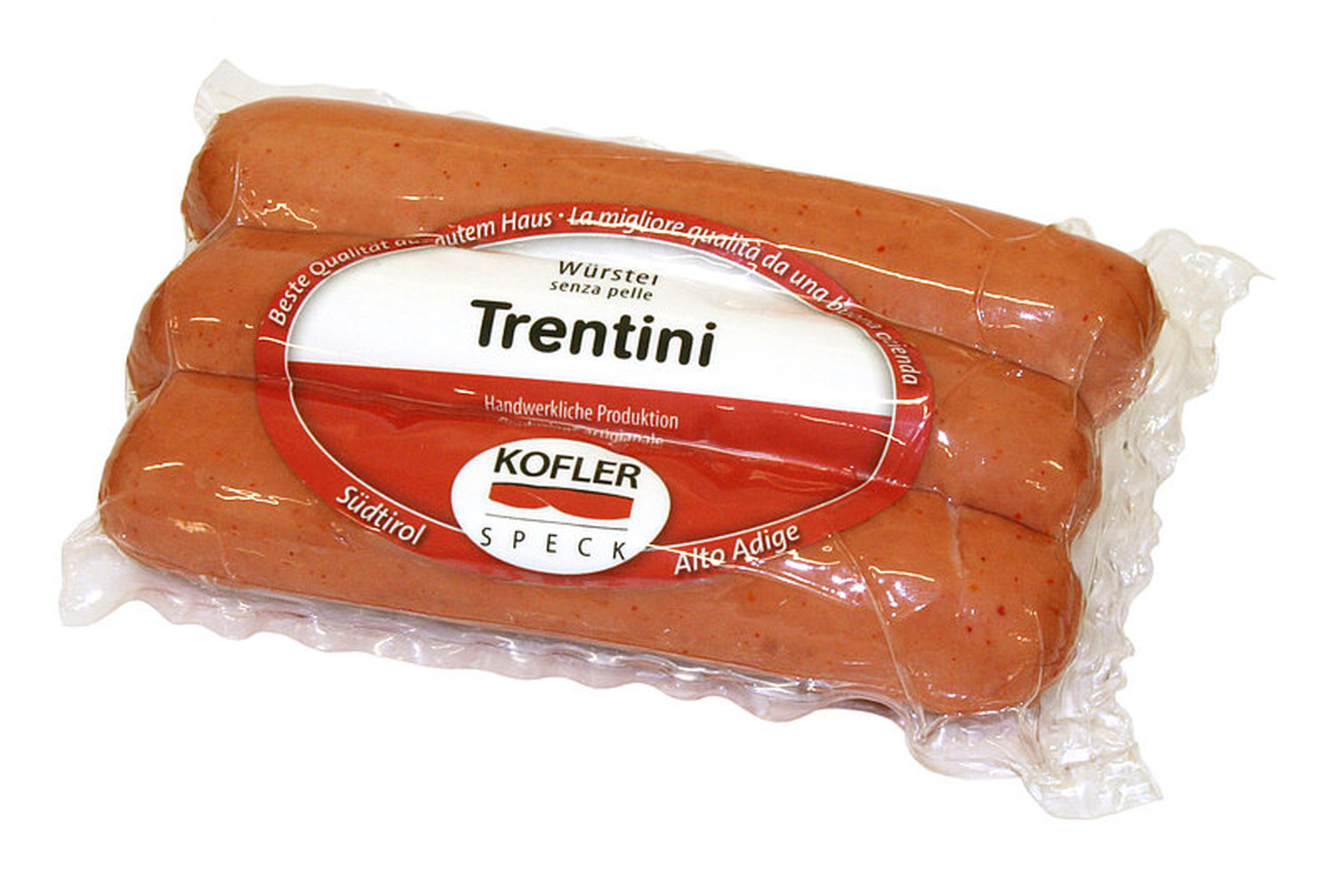 Trentino Würstel ohne Schale 3 Stk vac. ca. 300 gr. - Kofler Delikatessen